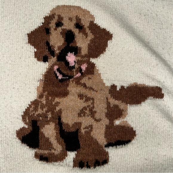 NWT Hazel Moon Women's Cream Sweater with Dog Design Sz XL - Picture 11 of 11